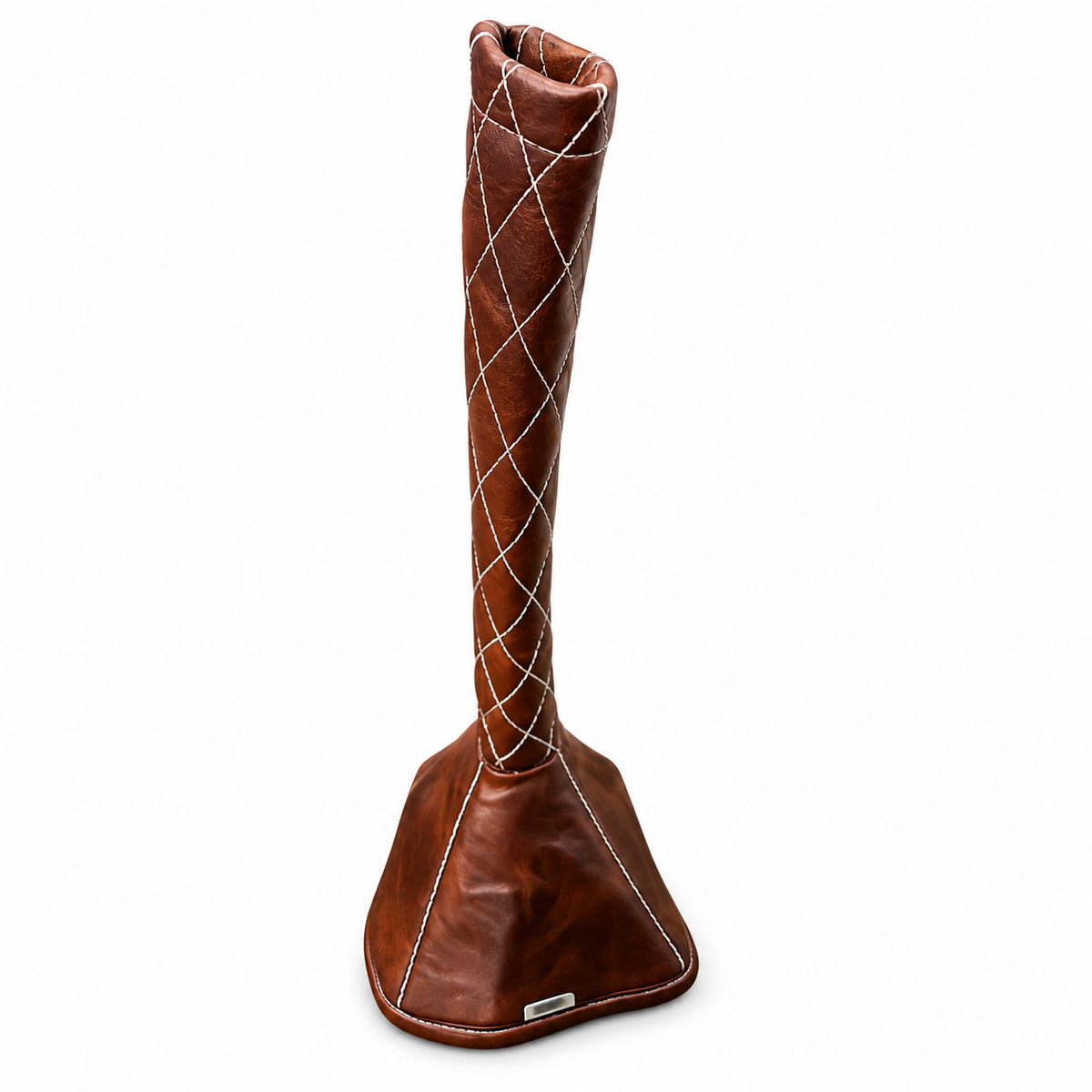 Walnut with Sandstone Stitching Diamond Quilted Gear Shift Boot Cover