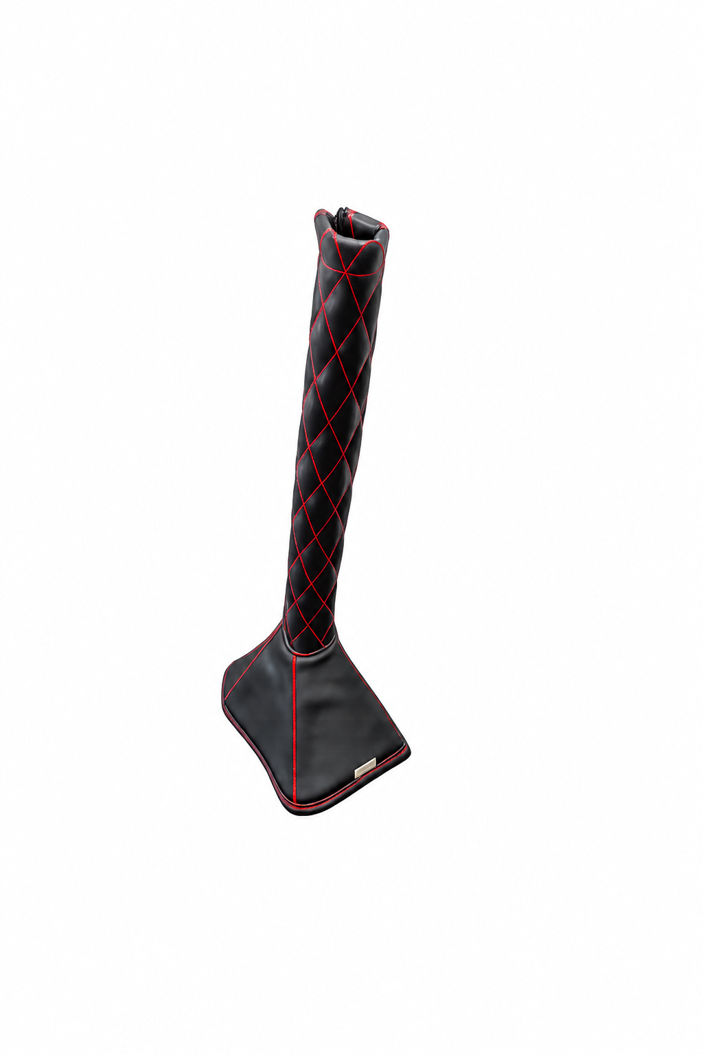 Black with Red Stitching Diamond Quilted Gear Shift Boot Cover
