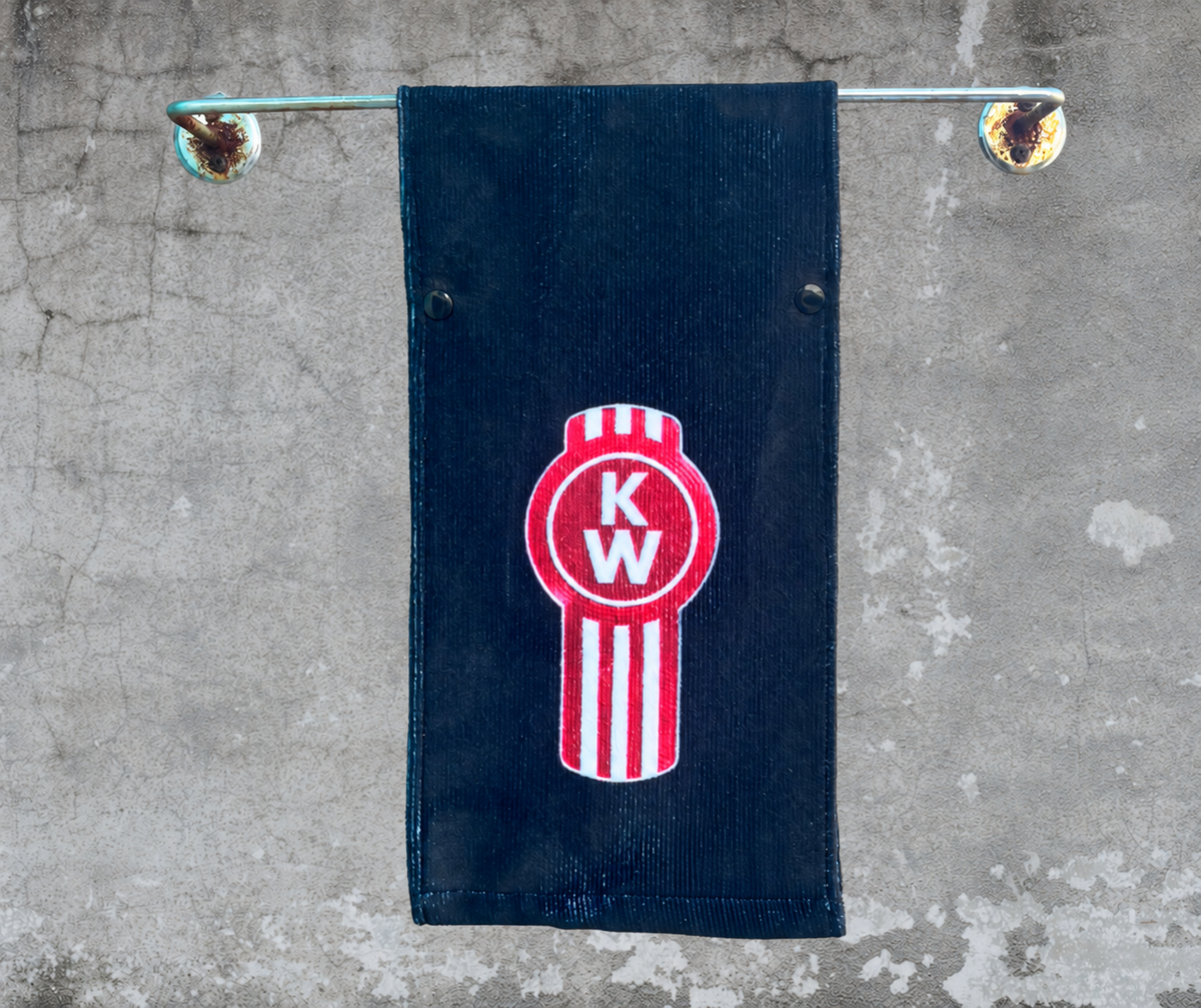 Black Kenworth Door Hang with Red Traditional Logo