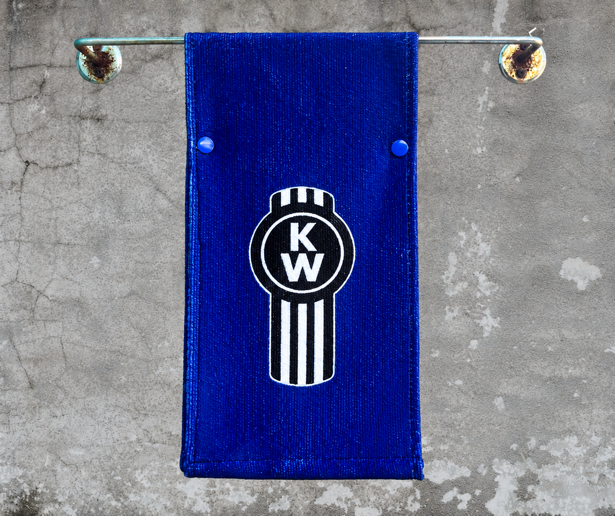 Blue Kenworth Door Hang with Black Traditional Logo