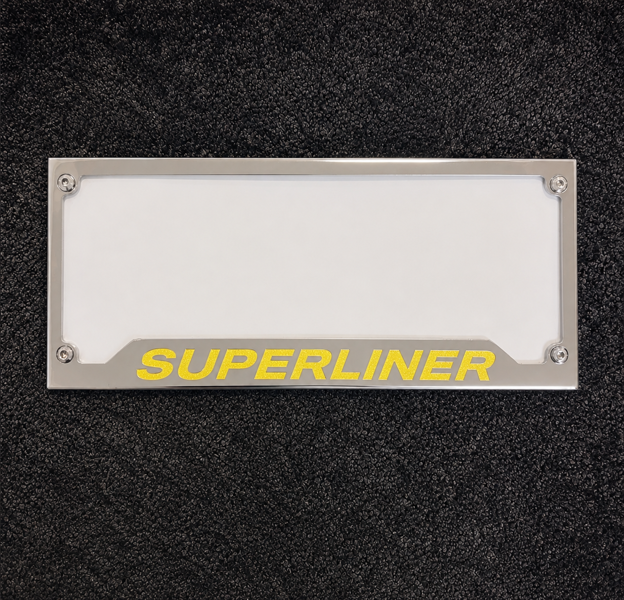 'SUPERLINER' Stainless Steel Number Plate Surrounds (pair)