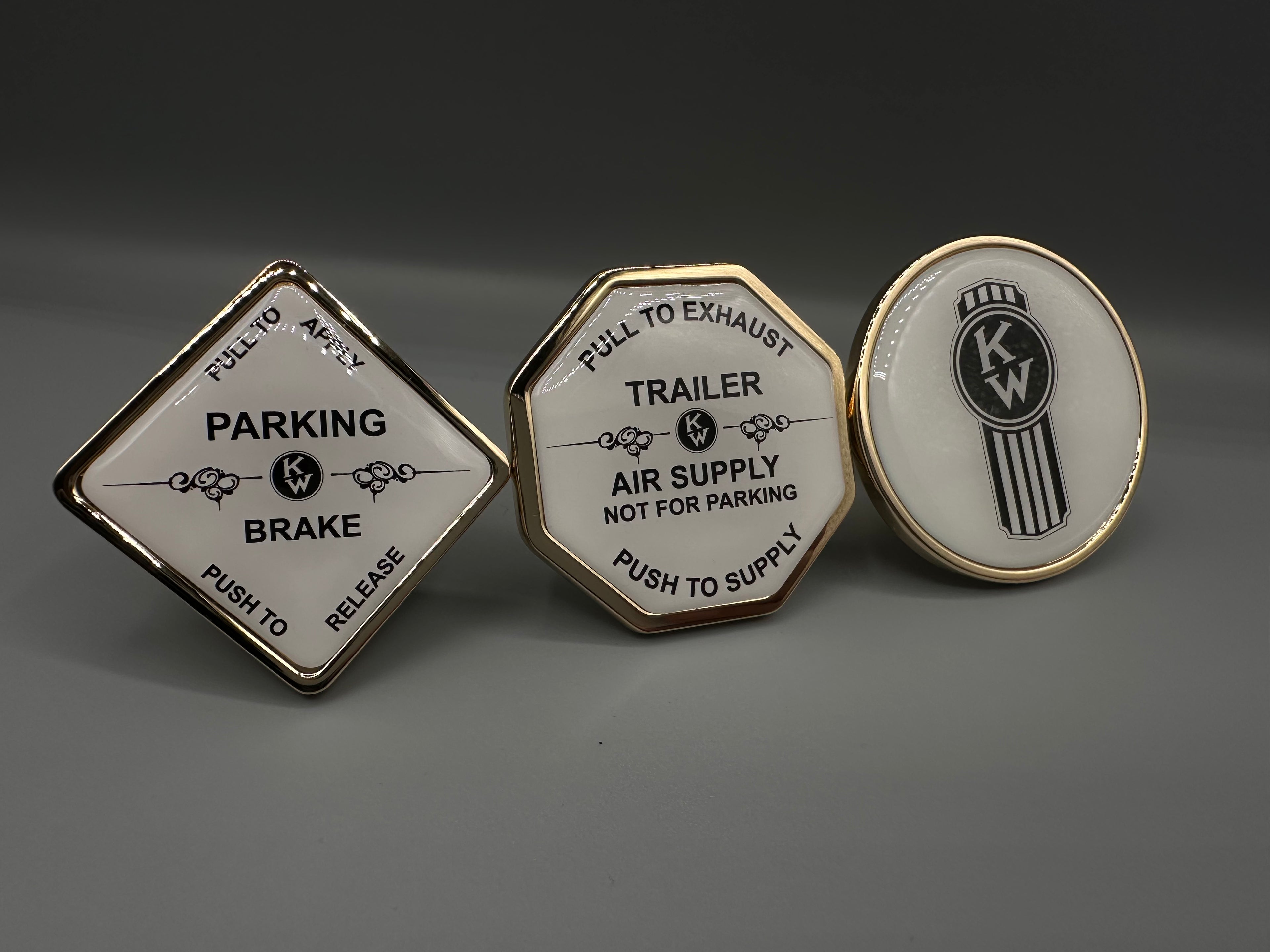 Kenworth Brass Maxi Knob Set (3 pieces)