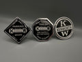 Black Kenworth Motors Set with Crooked KW logo Button (3 pieces)
