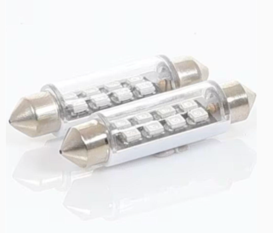 Festoon LED Bulb - Red LED (pair)