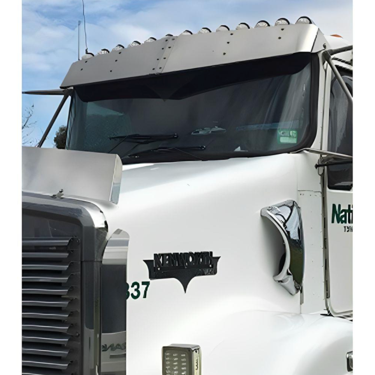Kenworth Stainless Sunvisor - 12" to suit T350/359/401/404/408/409/604/608/609/904/908/909
