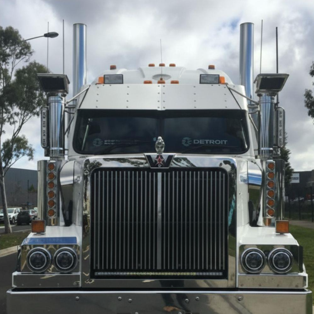Western Star Stainless Sunvisor - 13" to suit Stratosphere Cab