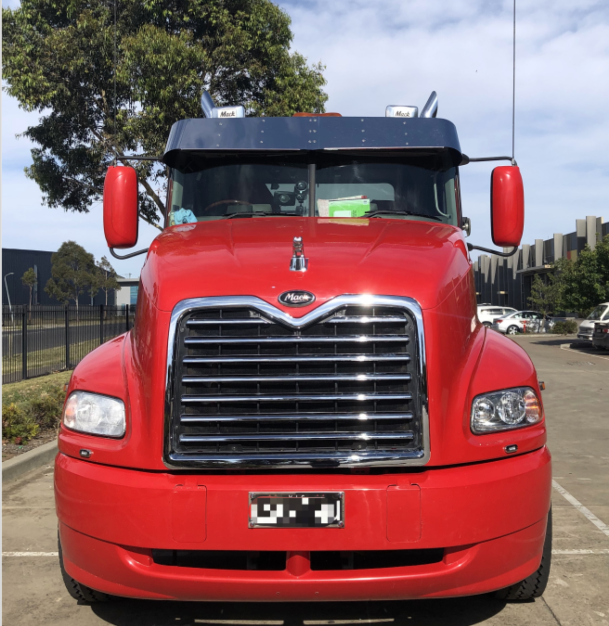 Mack Stainless Sunvisor - 13" Design to suit bonneted CH models and daycab Anthem