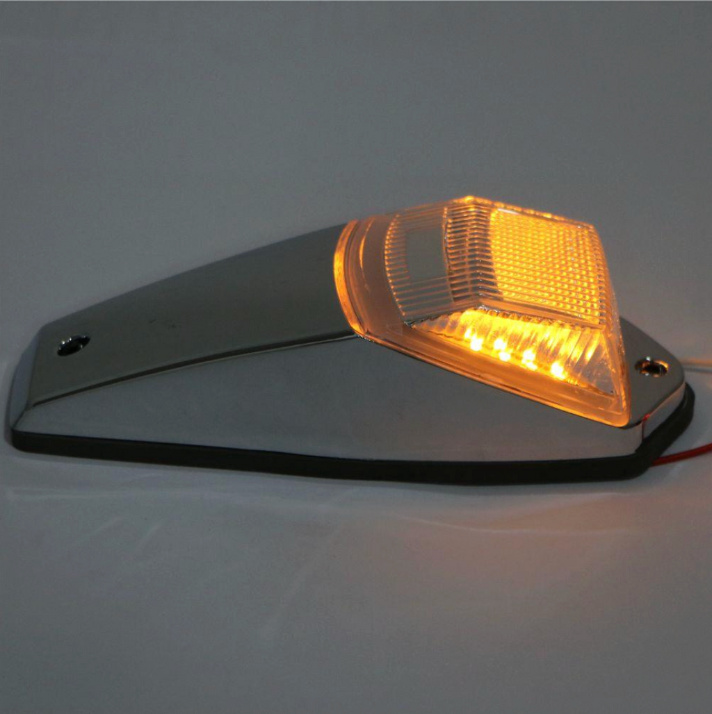 Square Cab Roof Lights - Clear Lens / Amber LED