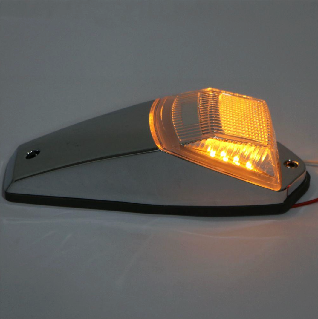Square Cab Roof Lights - Clear Lens / Amber LED
