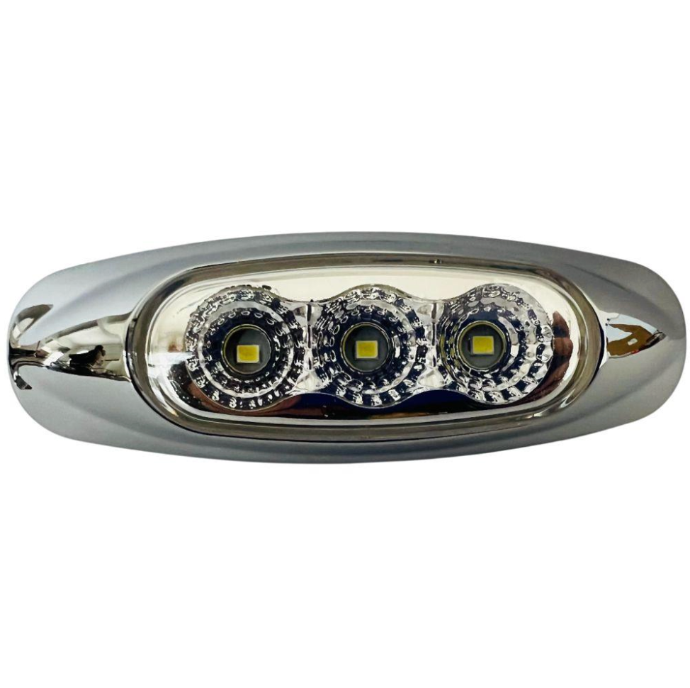 Clear Lens White LED 3 LED Style Marker Light