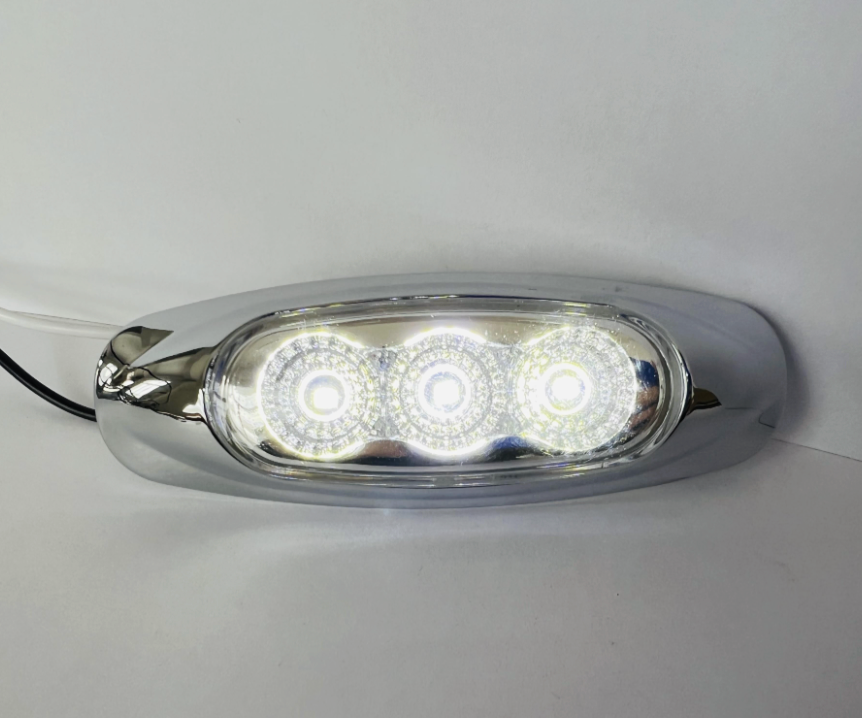 Clear Lens White LED 3 LED Style Marker Light