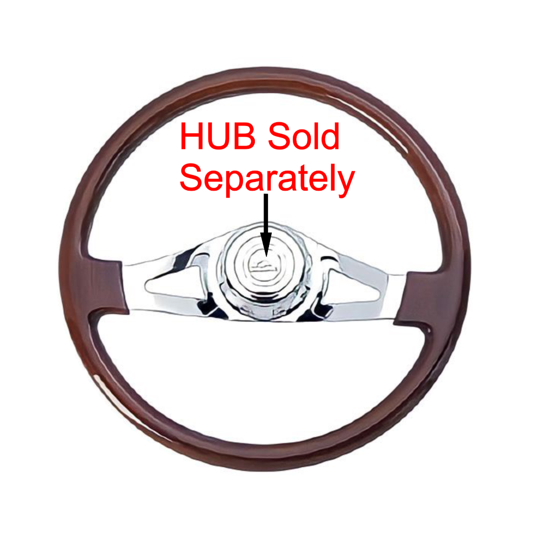 2 Spoke Steering Wheel with Chrome Spokes