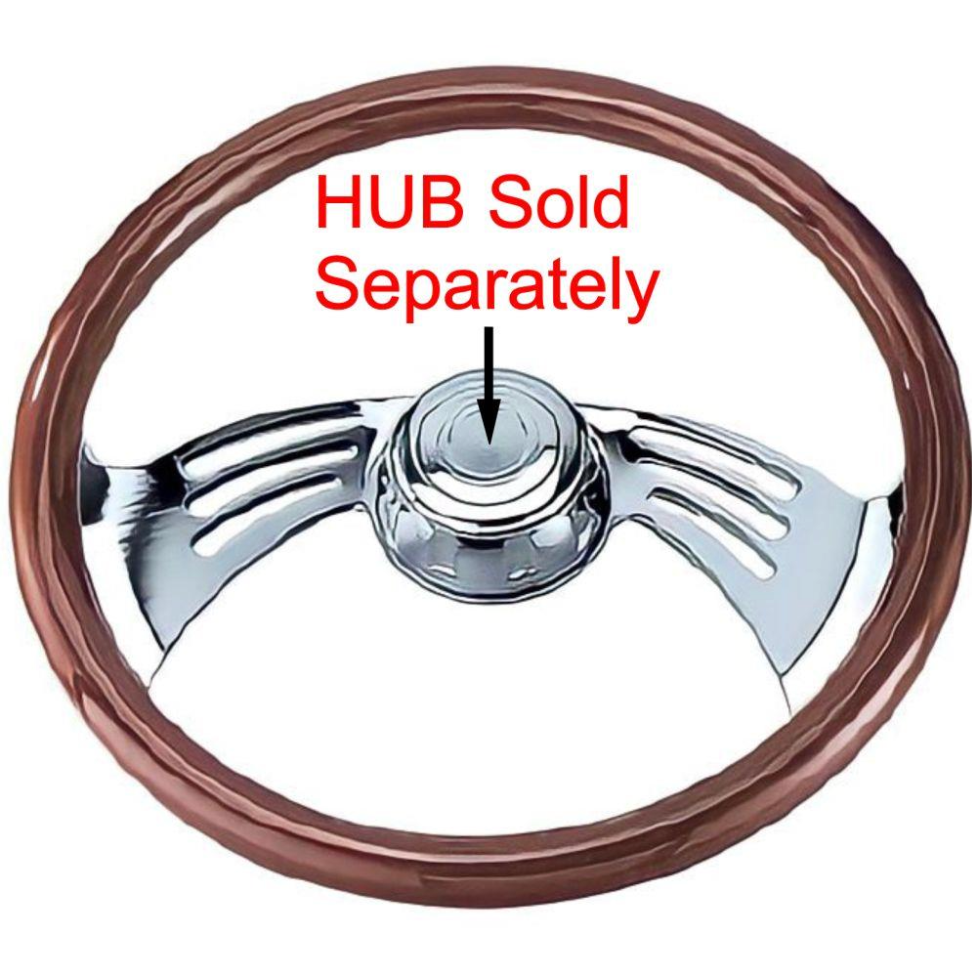 2 Spoke Steering Wheel with Chrome Wing Spokes
