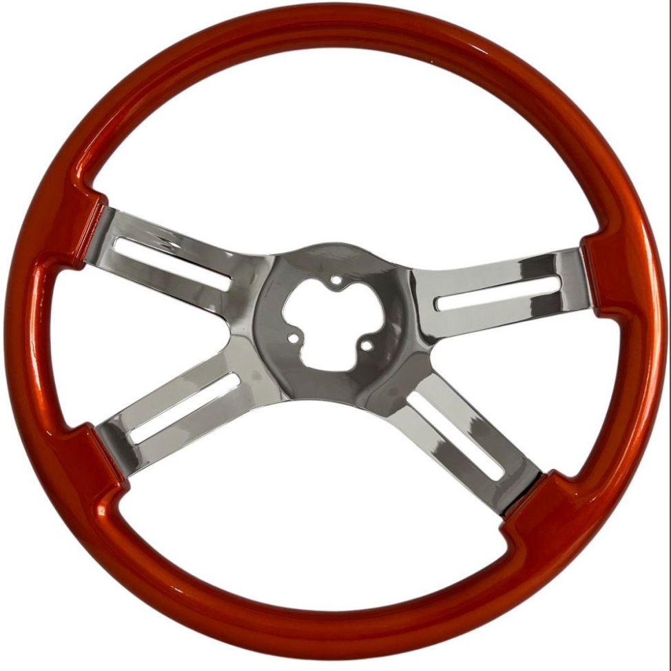 4 Spoke Steering Wheel with Orange Style