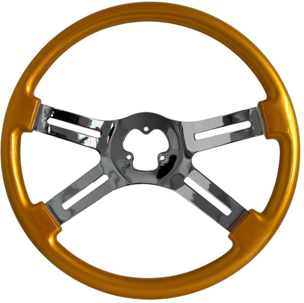 4 Spoke Steering Wheel with Yellow Style