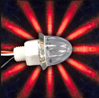 Southern Cross Series : 1-1/8" Star Pattern LED - Clear Lens & Red LED