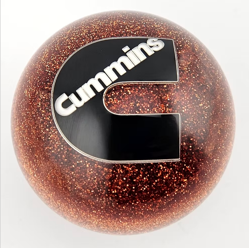 Glitter Orange Cummins 'C' Ball Shifter