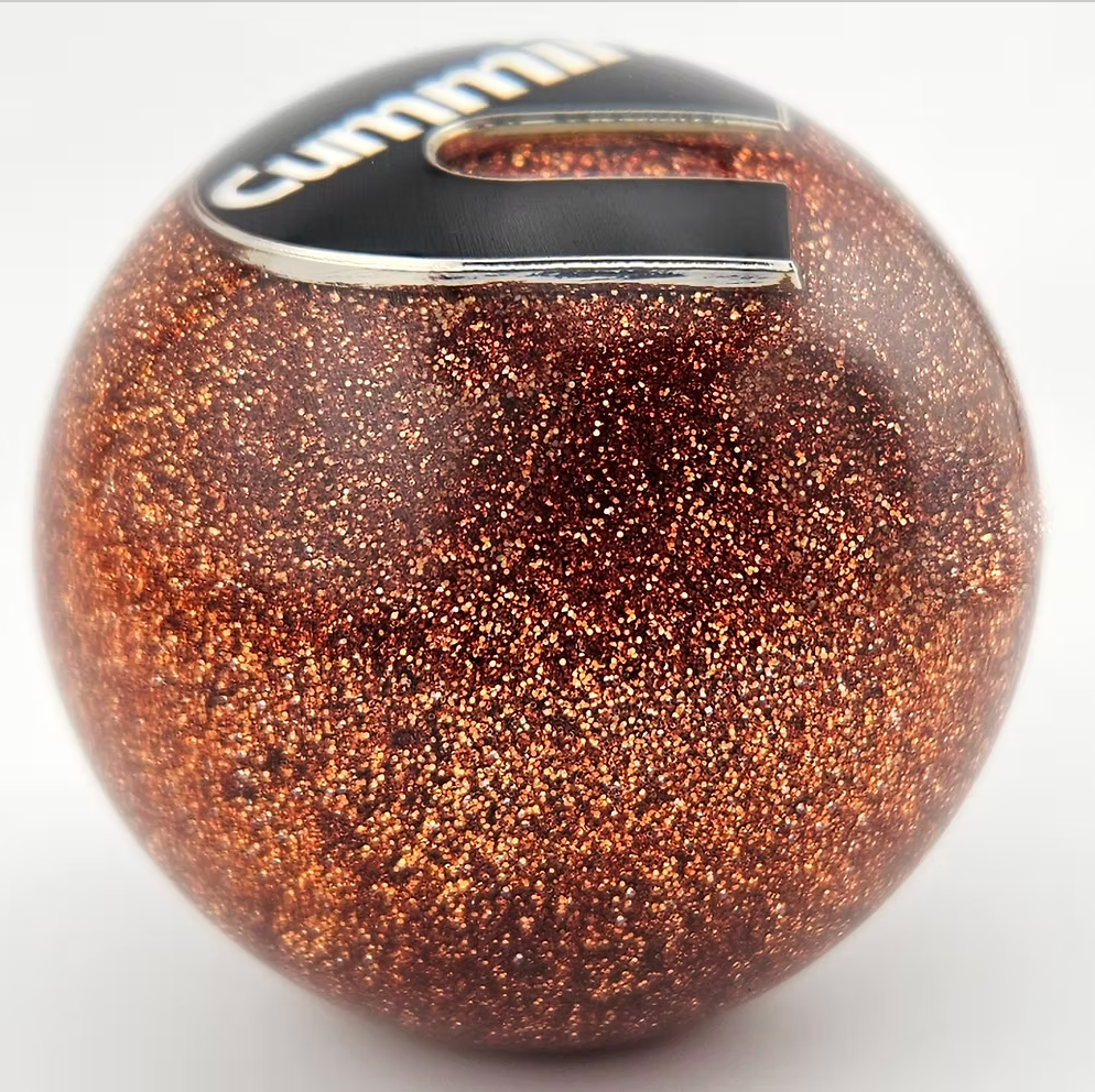 Glitter Orange Cummins 'C' Ball Shifter