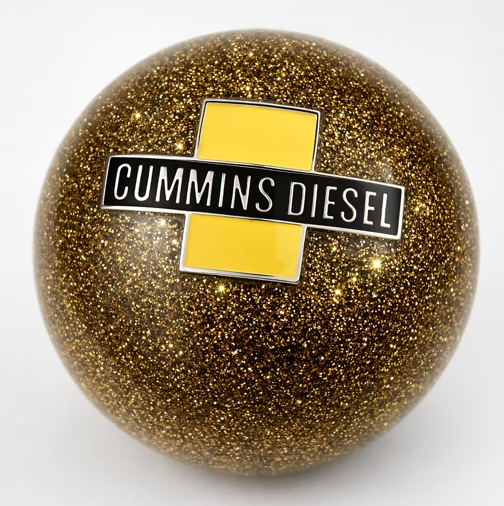 Gold Glitter Cummins Diesel Ball Shifter