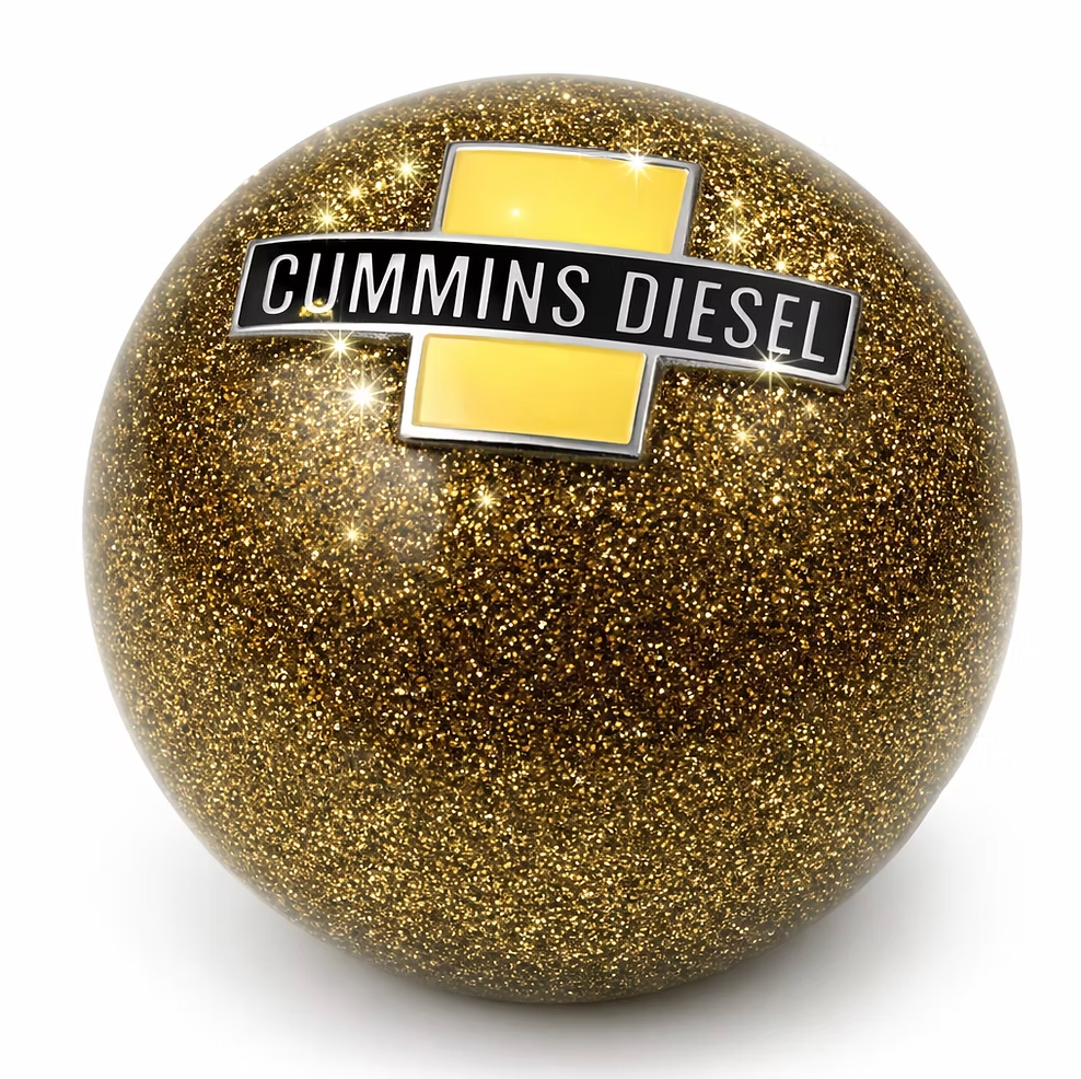 Gold Glitter Cummins Diesel Ball Shifter