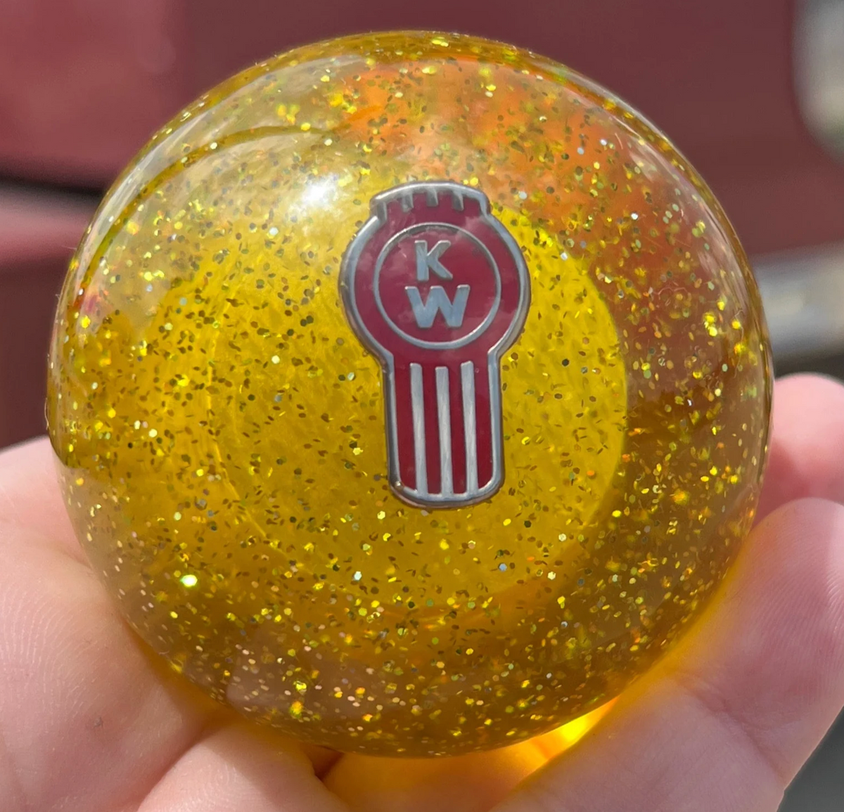 Glitter Yellow Traditional Kenworth Ball Shifter