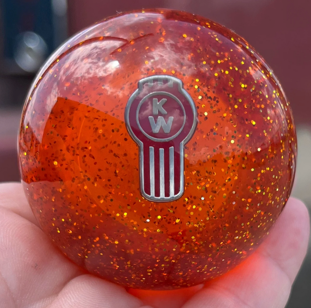 Glitter Orange Traditional Kenworth Ball Shifter