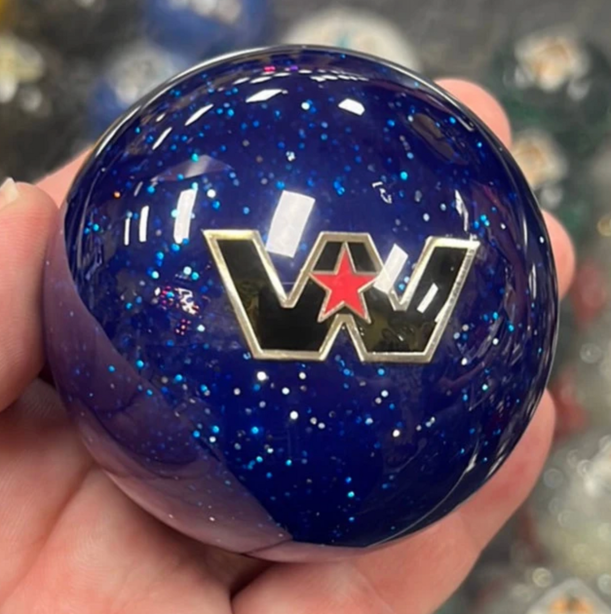 Blue Glitter Western Star Ball Shifter
