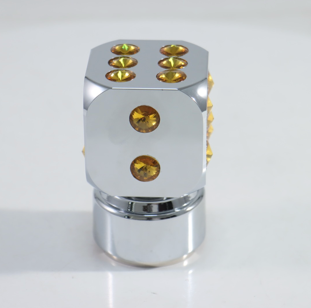 Chrome Dice with Amber Dots Shifter and Adapter