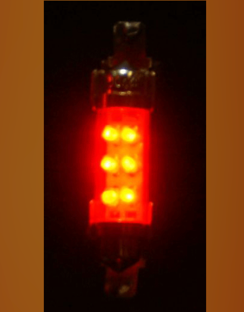 Festoon LED Bulb - Red LED (pair)