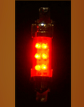 Festoon LED Bulb - Red LED (pair)