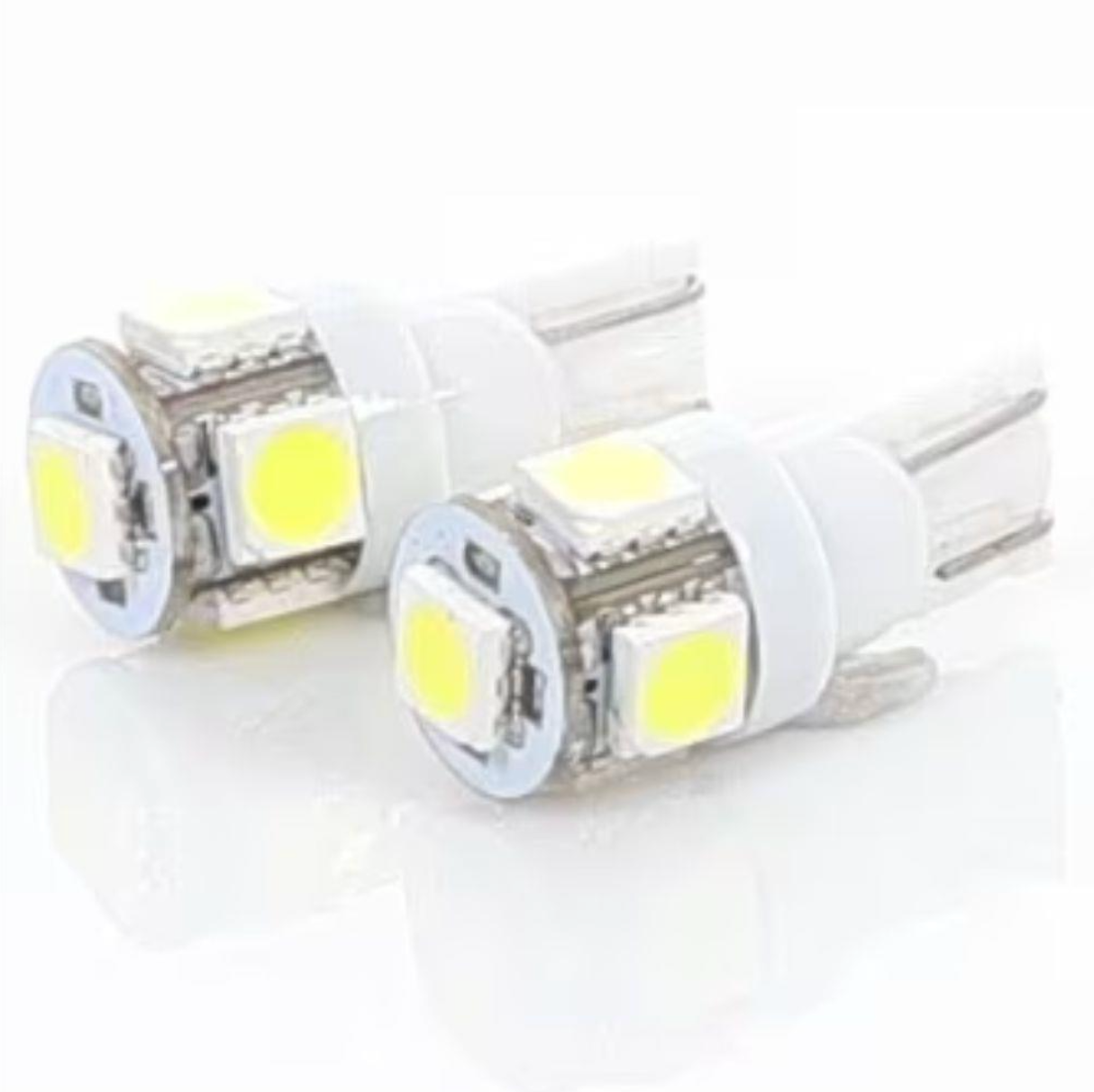 T10 LED Bulb - White LED (pair)