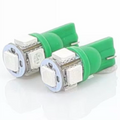 T10 LED Bulb - Green LED (pair)