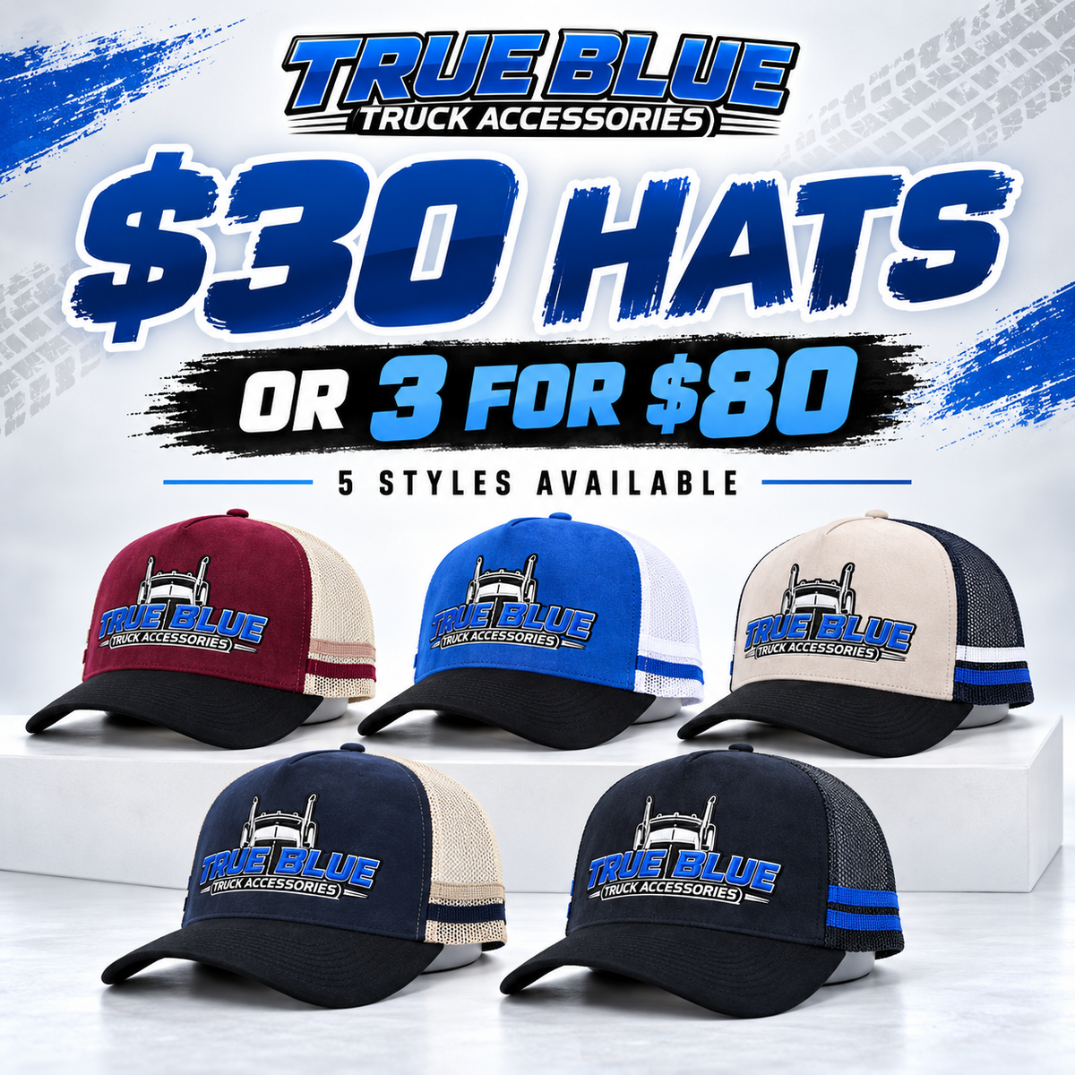 3 Trucker Hats for $85