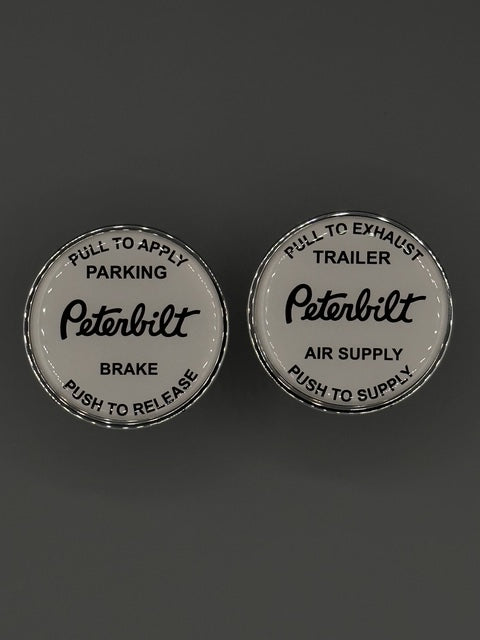 Written White Peterbilt Maxi Knob Set (2 pieces)