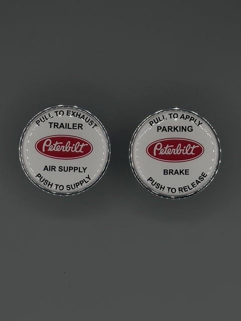 White with Red Peterbilt Maxi Knob Set (2 pieces)